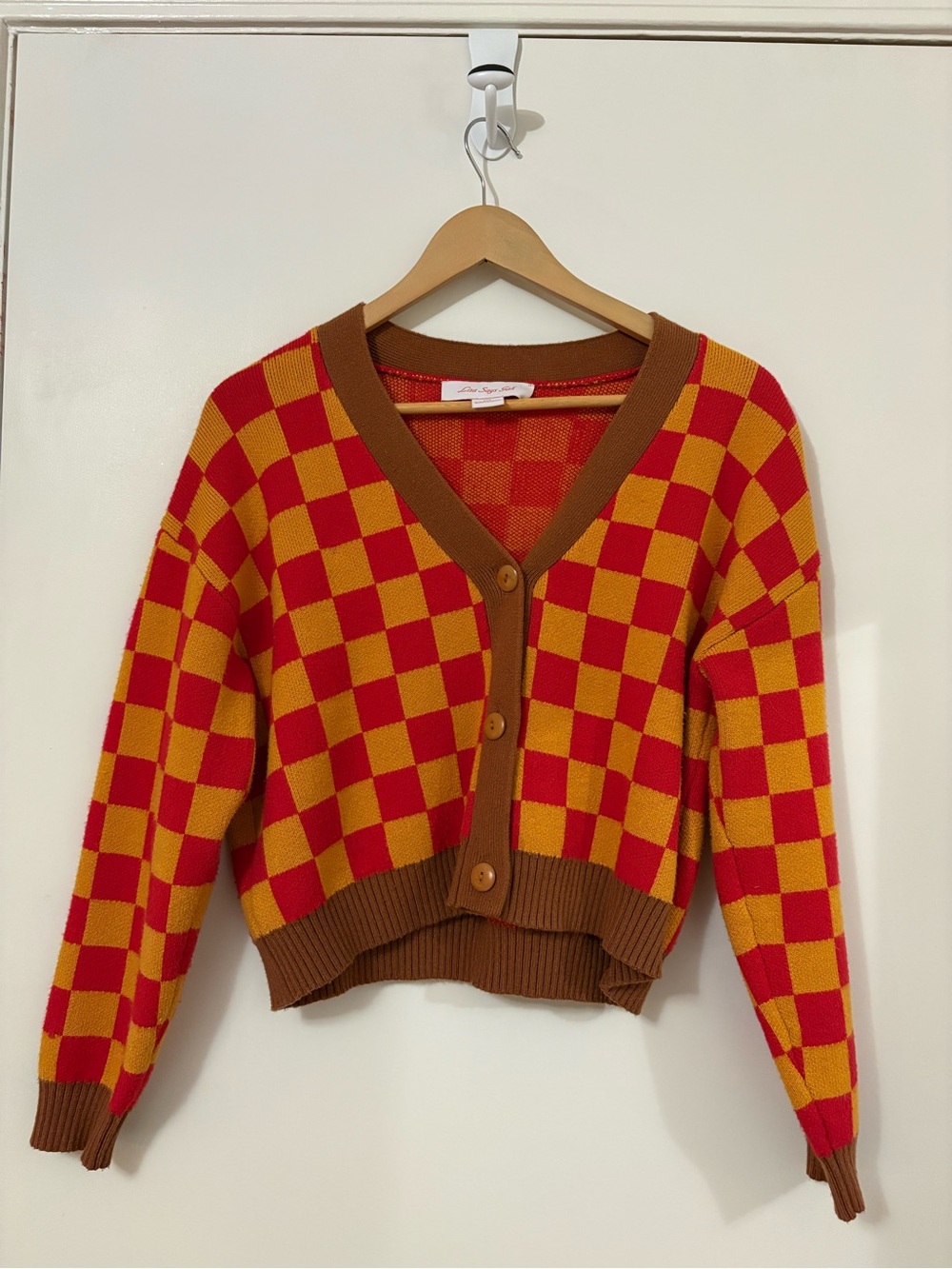 Lisa Says Gah checkered cardigan
